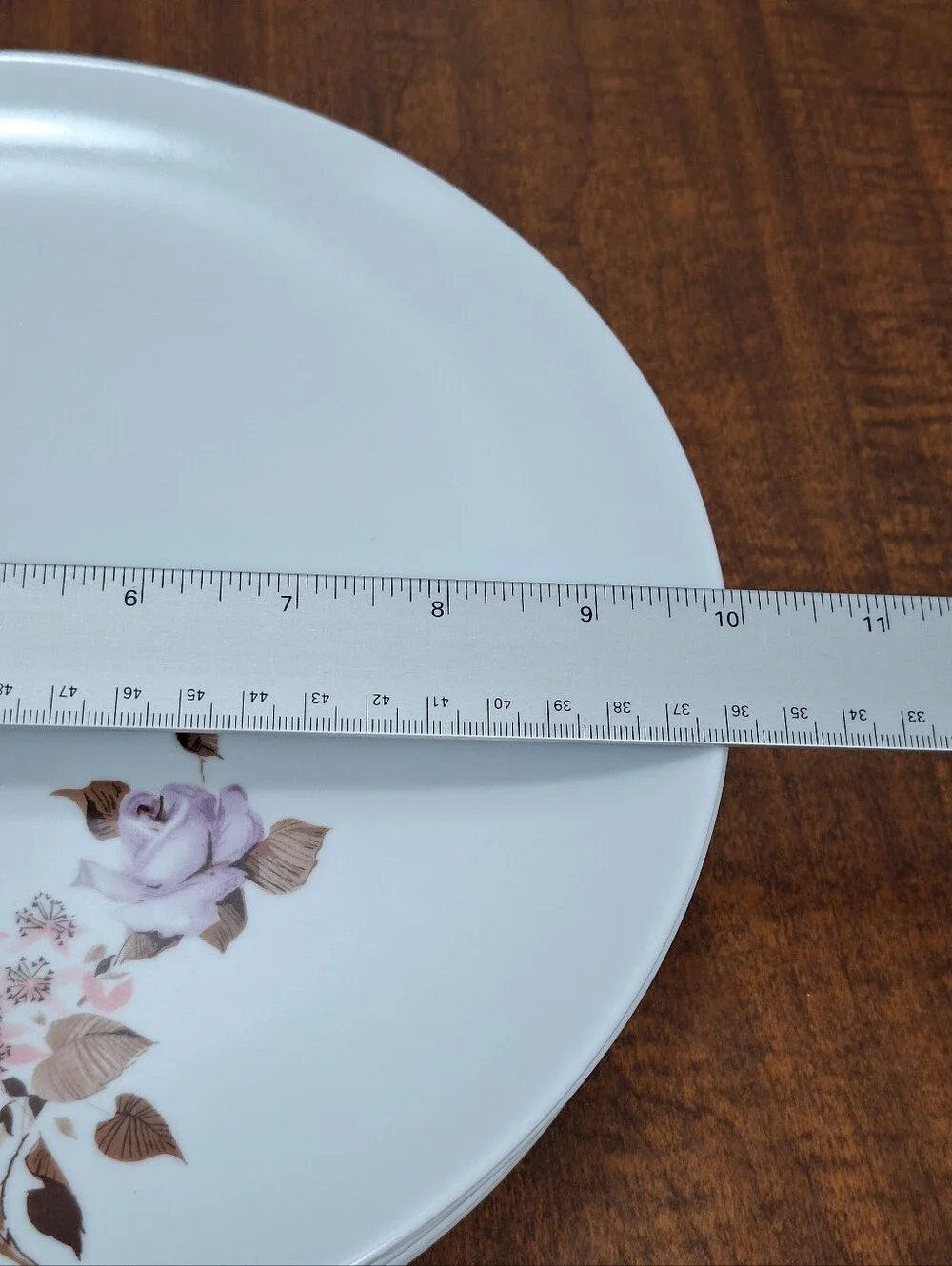 Vtg Set Of 6 Park Avenue Melmac 10 In Dinner Plates Atomic Lavendar Roses Floral